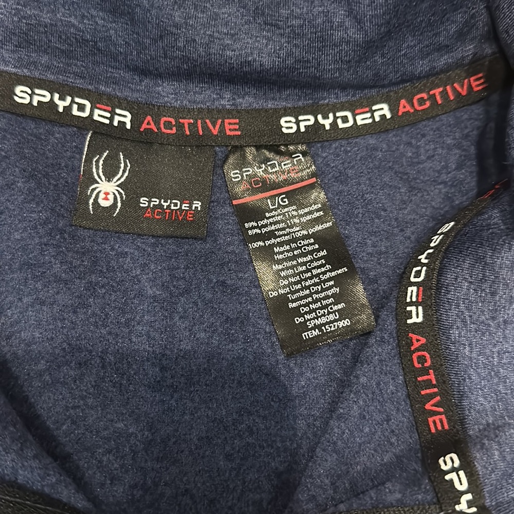 NWOT SPYDER active blue quarter zip sweatshirt - Picture 5 of 5